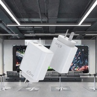 Pengisi Daya Perjalanan 65W 1PD+1USB Tipe-C Port QC3.0 Bahan Tahan Api Pengisian Super Cepat 5V/3A Pengisi Daya Dinding Ponsel EU/UK