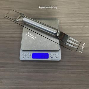 <span class=keywords><strong>Coupe</strong></span>-pastèque double tête en acier inoxydable, fourchette à fruits, outil de séparation multifonctionnel pour barbecue, cuisine, pique-nique en extérieur - Product Image 5