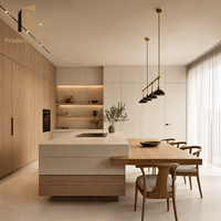 Ensemble d'armoires de cuisine en chêne clair pour projet de maison, finition naturelle, unité d'armoires de cuisine, armoires de cuisine
