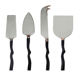 Stainless Steel <b>Cheese</b> <b>Knife</b> <b>Set</b> With Black Handles Durable Kitchen Tools For Kitchen Use <b>Cheese</b> Serving And Cutting Use - Product Image 1