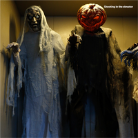Collection de Grands Accessoires d'Horreur Animés pour Halloween, Décorations Effrayantes à Induction Électrique pour Maison Hantée et Salle d'Évasion