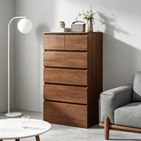 Meuble à chaussures minimaliste en pin écologique, autoportant et mobile, avec 6 tiroirs, pour entrée ou couloir étroit