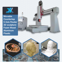 Table mobile 4x8 ft 5 axes cnc art routeur multi tête cnc machine travail du bois métal coupe 5 axes centre d'usinage pour le bois