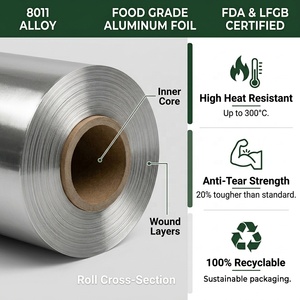 <span class=keywords><strong>Papel</strong></span> de <span class=keywords><strong>Aluminio</strong></span> de Grado Alimenticio 8011 O, Rollo Jumbo, <span class=keywords><strong>Precio</strong></span> de Fábrica, <span class=keywords><strong>Papel</strong></span> de <span class=keywords><strong>Aluminio</strong></span> Reciclable para Uso Doméstico, para Hornear y Envolver en la Cocina - Product Image 2