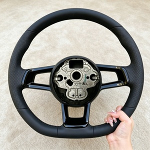 Personnalisation d'usine pour Volkswagen, volant en cuir noir avec surpiqûres pour Volkswagen, pour VW GTI7 <span class=keywords><strong>Golf</strong></span> MK7, volant de voiture - Product Image 1