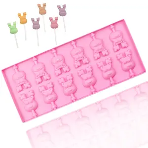 297 12 hole christmas deer shape View larger image Custom lollipop mold hard candy Gummy mold hand make chocolate silicone resin