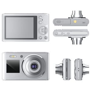 กล้องดิจิตอลจอแสดงผลคู่ 4K 64MP พร้อมฟังก์ชั่นบันทึกวิดีโอบล็อก หน้าจอพลิกได้ โหมดเซลฟี่ บิวตี้ โมด ขนาด 2.88 นิ้ว พกพาสะดวก กล้อง CCD CMOS - Product Image 1