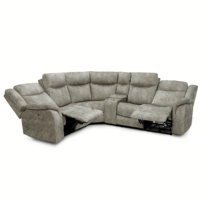 Canapé d'angle inclinable électrique en tissu Geeksofa Furniture, moderne, 5 places, avec console pour salon