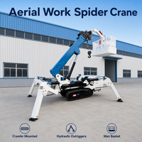 Mini-grue araignée de 4 tonnes avec chenilles en caoutchouc et télécommande sans fil pour travaux d'érection de structures en acier