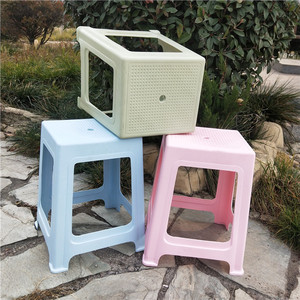 Taburete de plástico 28,5x26x45cm, muebles duraderos para el hogar y la sala de estar, diseño moderno minimalista de colores mixtos - Product Image 3