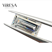 Pierre de Moissanite Viresa 0,5-0,8 ct, taille baguette, couleur D, pureté VVS, créée en laboratoire, avec effet de jeu de couleurs/feu, pierre précieuse certifiée pour la joaillerie