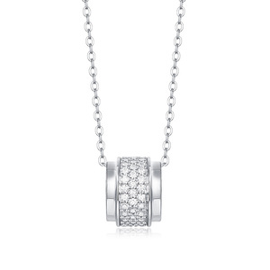 Collana con ciondolo rotondo da donna, gioielli minimalisti alla moda, regalo per l'uso quotidiano - Product Image 1