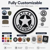 Écusson brodé rond personnalisé en gros, noir et blanc, avec logo, pour vêtements de travail, vestes, sacs et accessoires vestimentaires