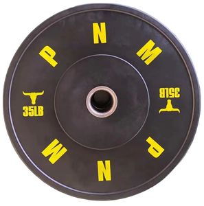 Plaques de poids de pare-chocs Paire de disques de levage de train de gymnastique en <span class=keywords><strong>caoutchouc</strong></span> noir <span class=keywords><strong>KG</strong></span> et LB - Product Image 3