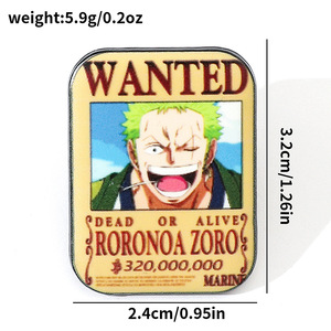 Badge en émail vintage Zoro <span class=keywords><strong>ACE</strong></span> Une pièce voulait broche - Product Image 2