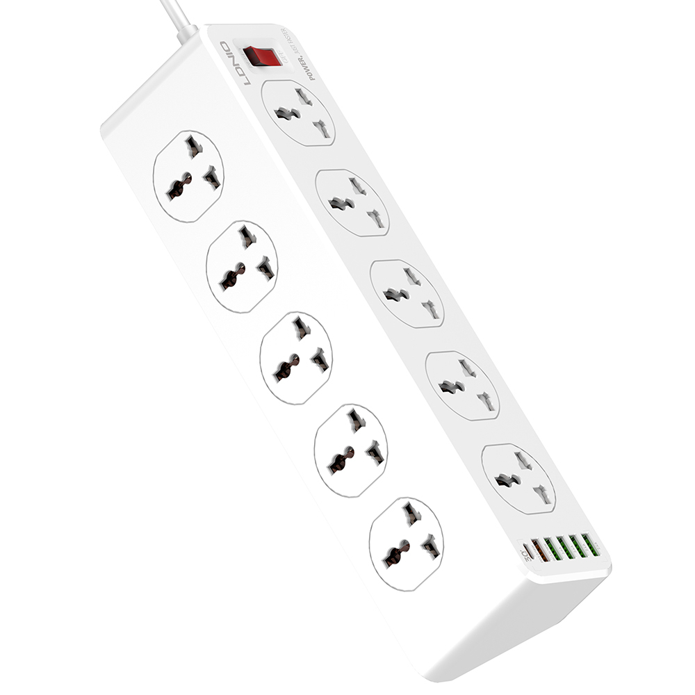 LDNIO SC10610 100-250V Мощность туда и обратно с 10 розетки сетевой фильтр для защиты от перенапряжений питания пропилен-каучука прокладки с USB