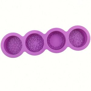 Moule en silicone écologique à 4 cavités rondes avec formes religieuses pour la fabrication de savons, bougies et résines OEM/ODM - Product Image 3