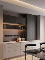 Aparador, Mueble Moderno con Acabado Brillante y Luces LED, Vitrina para Sala de Estar o Comedor