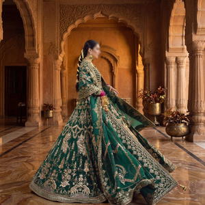 Robes de mariée pakistanaises A-line très prisées, grandes tailles, en mousseline, à lacets, avec fleurs en cristal, modernes, longueur ras du sol, haute qualité - Product Image 2