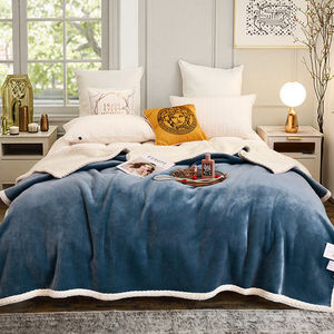 Manta de cama de terciopelo de leche gruesa para las cuatro estaciones de Color sólido de alta calidad, <span class=keywords><strong>colcha</strong></span> de viaje y siesta de aire acondicionado - Product Image 1