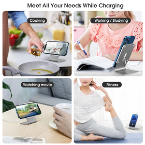 Support magnétique en aluminium pour chargeur de téléphone de bureau pour iPhone 14 13 12 Pro Max Mini Wireless Charging Desktop <span class=keywords><strong>Dock</strong></span> Mount - Product Image 6