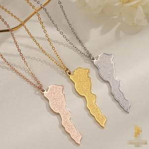Collar con Colgante <span class=keywords><strong>de</strong></span> <span class=keywords><strong>Mapa</strong></span> <span class=keywords><strong>de</strong></span> <span class=keywords><strong>Marruecos</strong></span> <span class=keywords><strong>de</strong></span> Inspire Jewelry con Verso Árabe Famoso, Joyería <span class=keywords><strong>de</strong></span> Alta Calidad, Acero Inoxidable Chapado en Oro, Islam - Product Image 5