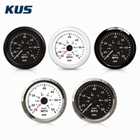 Speedometer Tabung Pitot Laut 0-55MPH dengan Lampu Latar Anti-getaran untuk Kapal Perahu
