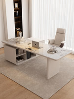 Cokovo Bureau d'angle en pierre de luxe léger avec tiroirs de rangement, idéal pour la maison et le bureau, design moderne et simple, Shimumu, garantie 3 ans