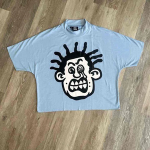 เสื้อยืดคอกลมทรงปกติ พิมพ์ลายตามสั่ง ไซส์พลัส คุณภาพพรีเมียม ผลิตตามแบบ OEM ผ้าถัก 100% คอตตอน แต่งขอบตัดสี แขนสั้น สำหรับผู้ชาย - Product Image 5