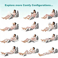 7-teiliges Multifunktionales Ergonomisches Orthopädisches Nacken-Fuß-Knie Dreieckiges Keilkissen Bett-Lesekissen Set