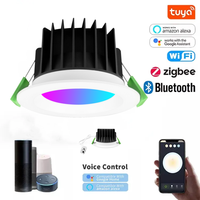 Tuya Wifi Zigbee Pir 110V-240V Luz Luminosidad Led Downlight RGB Blanco cálido Blanco frío Luz blanca Downlight inteligente Comercial