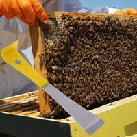 Racloir d'apiculture multifonctionnel en forme de J Honey Keeper, outil de ruche demi-jaune plat en acier inoxydable, coupe-miel pour désoperculation