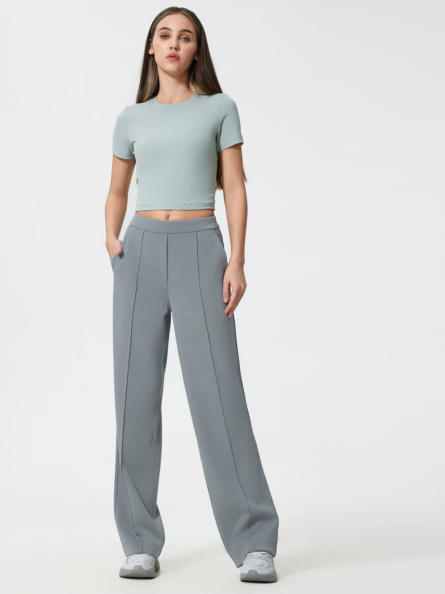 Plus-Size Activewear Pants: back view showing construction, seams and support