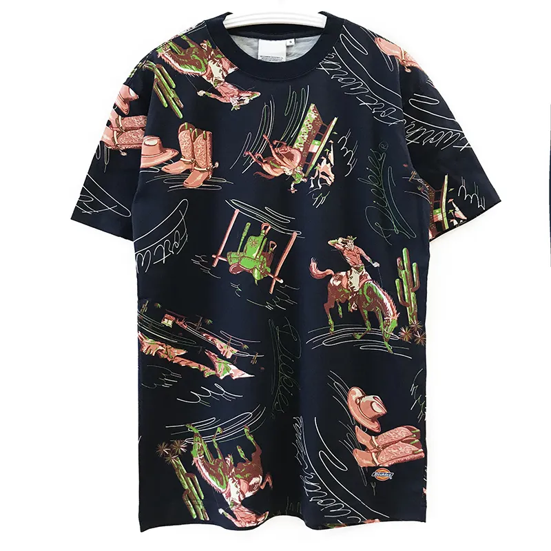 Tシャツを出荷する準備ができて高品質綿100% メンズルーズフィットデジタルプリントTシャツ