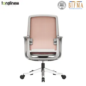 Silla ergonómica de oficina de malla rosa, muebles comerciales premium, venta al por mayor, China