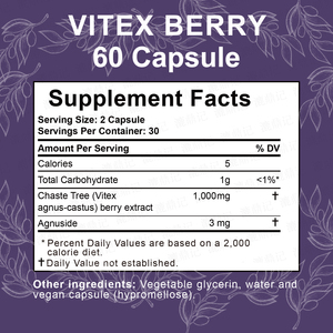 Private Label Vitex capsula di bacche integratore a base di erbe per le donne sano equilibrio di fertilità antiossidante sicuro per le donne - Product Image 2