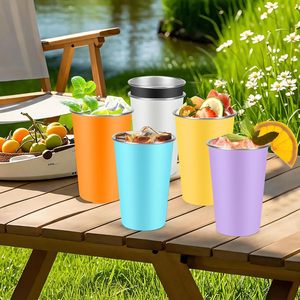 Eco-Friendly 350ml Single Wall 304 Stainless Steel Beer Cup Stackable <b>Metal</b> Drinking Tumbler for Camping Party Bar - Product Image 3