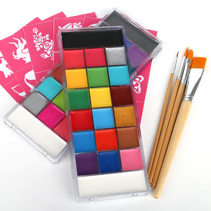 Paleta de maquillaje profesional de 20 colores con plantillas de pinceles Kit de pintura facial al óleo - Product Image 2