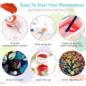 Kit di Pittura a Numeri per Principianti e Adulti, Natura Morta Colorata Moderna per Studio o Camera, Pittura Acrilica per Decorazione Murale - Product Image 4