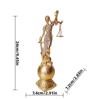 Statue de la déesse Thémis en résine, sculpture de la justice équitable avec des balances et un épée, pour le bureau d'avocat, la table de bureau, la décoration de la maison