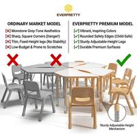 Service OEM ODM tout-en-un, mobilier préscolaire, table et chaises pour enfants en plastique durable, hauteur réglable