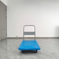 Carrito de Mano Plegable de Plástico Ligero y Resistente con Ruedas Silenciosas para Logística de Tiendas Minoristas