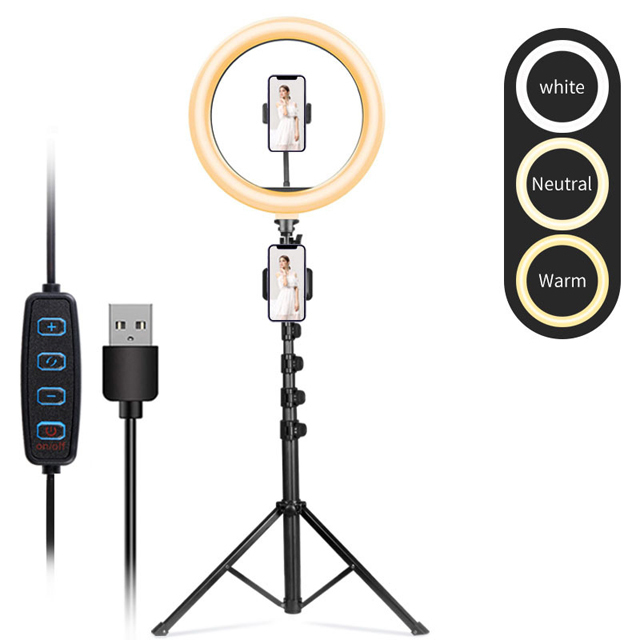 Photography Lighting Ring Light Led Selfie Phone Ring Light Rechargeable 360 With Tripod Stand