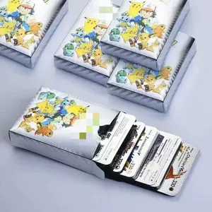55pcs Pokemoned Anime Collection Feuille D'<span class=keywords><strong>argent</strong></span> Carte Brillant <span class=keywords><strong>Pikachu</strong></span> Charizard avec Boîte De Rangement Coffret Cadeau - Product Image 3