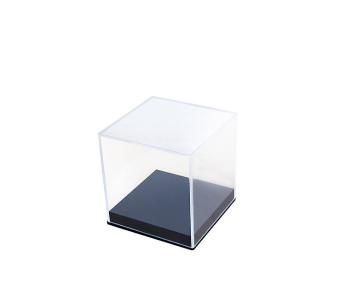 Vitrine En Acrylique Transparent 30x30x15 Cm - Protection Anti-poussière, Base Noire, Assemblage Facile Sans Colle