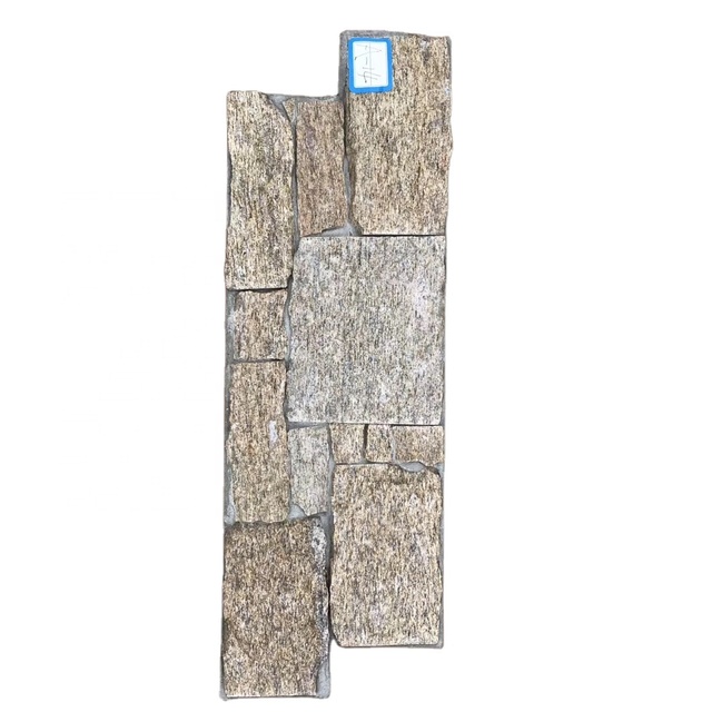 Exterior Tiger Yellow Granite Stacked Stone Veneer Wall Cladding