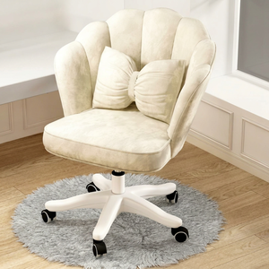 Chaise de maquillage Zxm, style luxe léger, pour chambre de fille, tabouret de coiffeuse, chaise simple à dossier en forme de pétale, tendance Instagram - Product Image 5