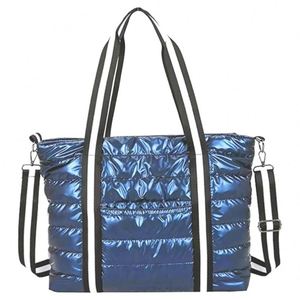 Winter Stripe Puffer Tote Bag Soft <b>Big</b> Capacity Women's Shoulder Bags Waterproof Nylon Purses and <b>Handbags</b> Luxury Women - Product Image 3