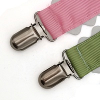 Clips de sucette festonnés jetables double face personnalisés en usine OKAY ruban gros-grain