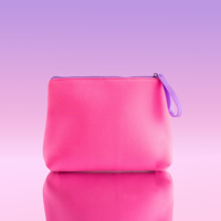 Pochette à monnaie portable avec logo personnalisé, mignonne, rose, mini sac cosmétique en néoprène